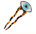 Pic à cheveux Œil bleu Coucou Suzette motif œil – vue complète sur fond blanc.webp