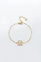 Bracelet fleur de lotus en acier inoxydable doré avec strass – vue produit.webp
