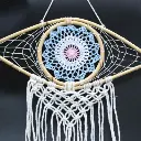 Attrape-Rêve Protection - Moyen Œil Macramé Rose.webp