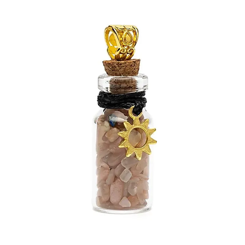 Fiole cadeau avec pierre de soleil et soleil.webp