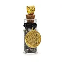 Fiole cadeau avec pyrite et fleur de vie.webp