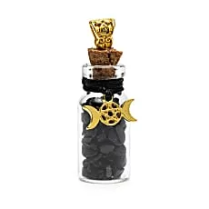 Fiole cadeau avec tourmaline noire et phases lunaires.webp