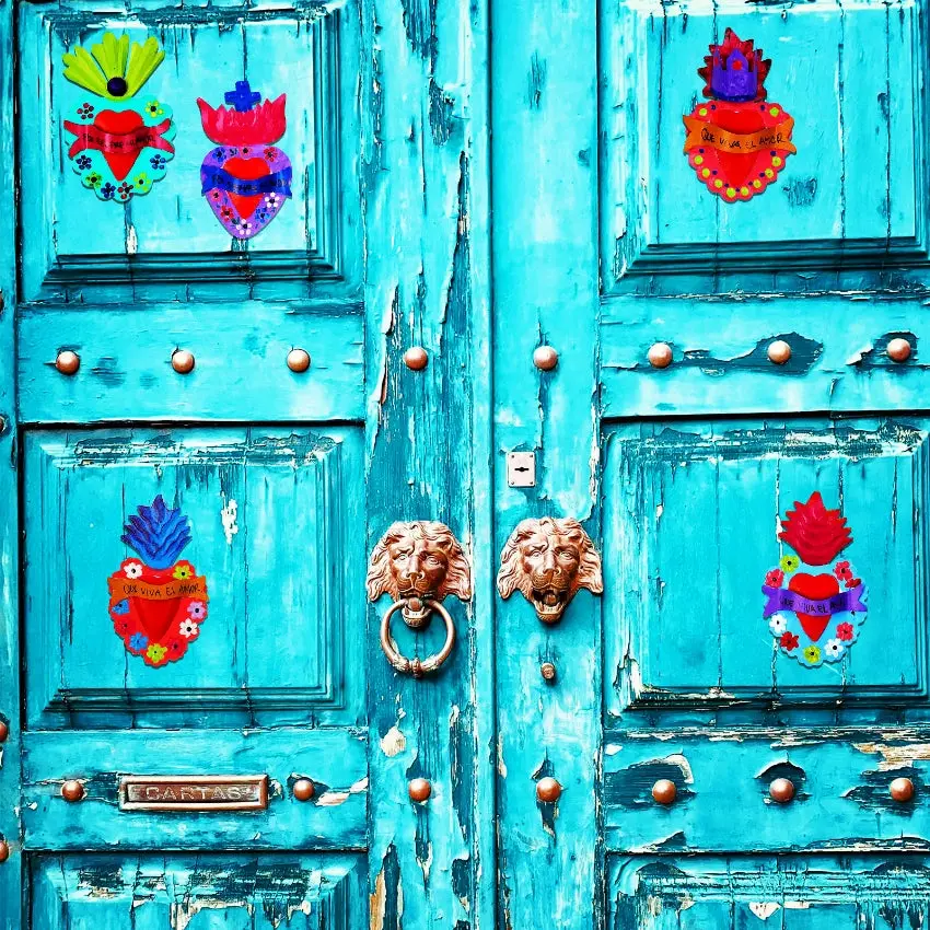 ceur mexicain citation d'amour porte.webp