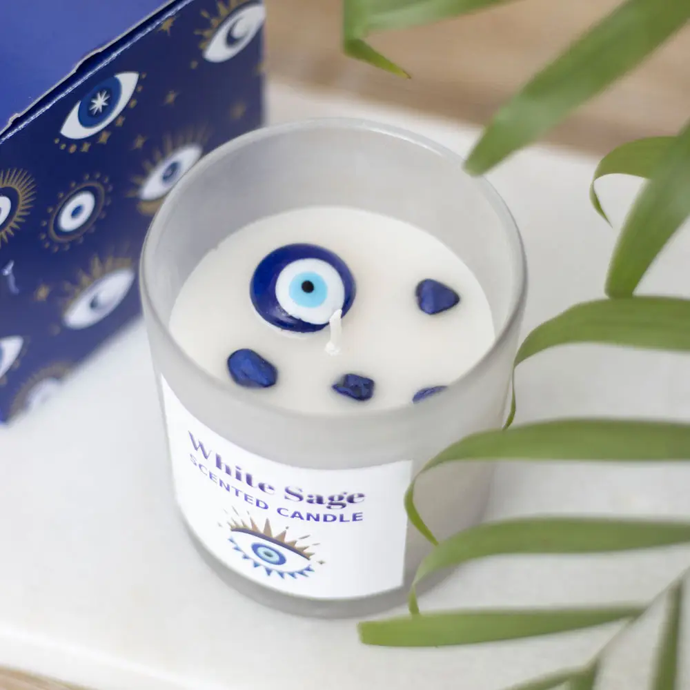 Bougie de Protection Sauge Blanche & Œil Protecteur