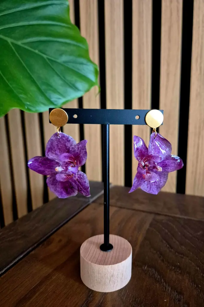 Boucles d'oreilles "Éclat d’Orchidée"    