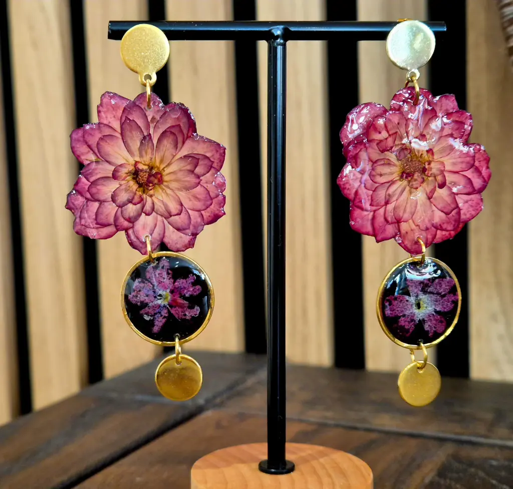 Boucles d’oreilles “Dahlia Royale”