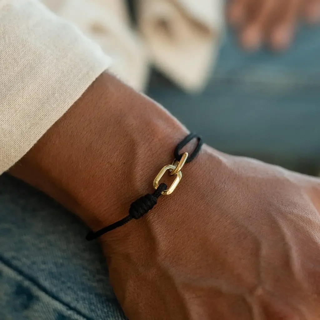 Bracelet « Lien Marin » noir et doré