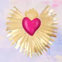 Cœur mexicain en métal doré ensoleillement