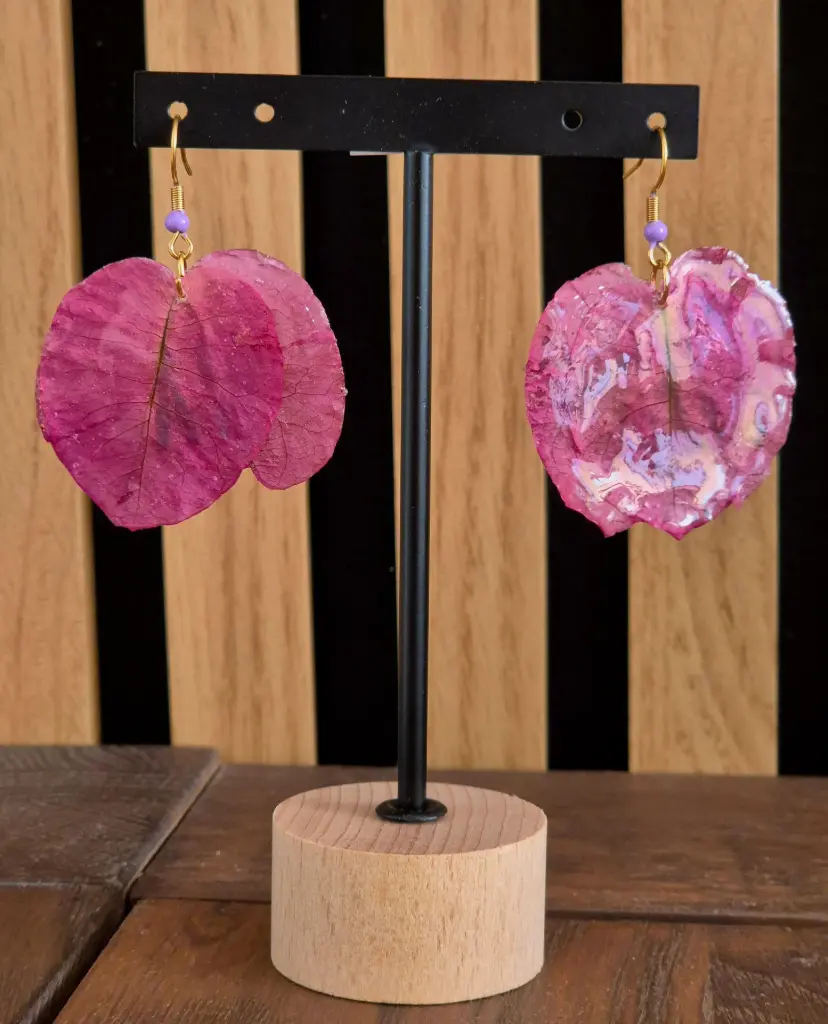 Boucles d'oreilles courtes « Bougainvillier »