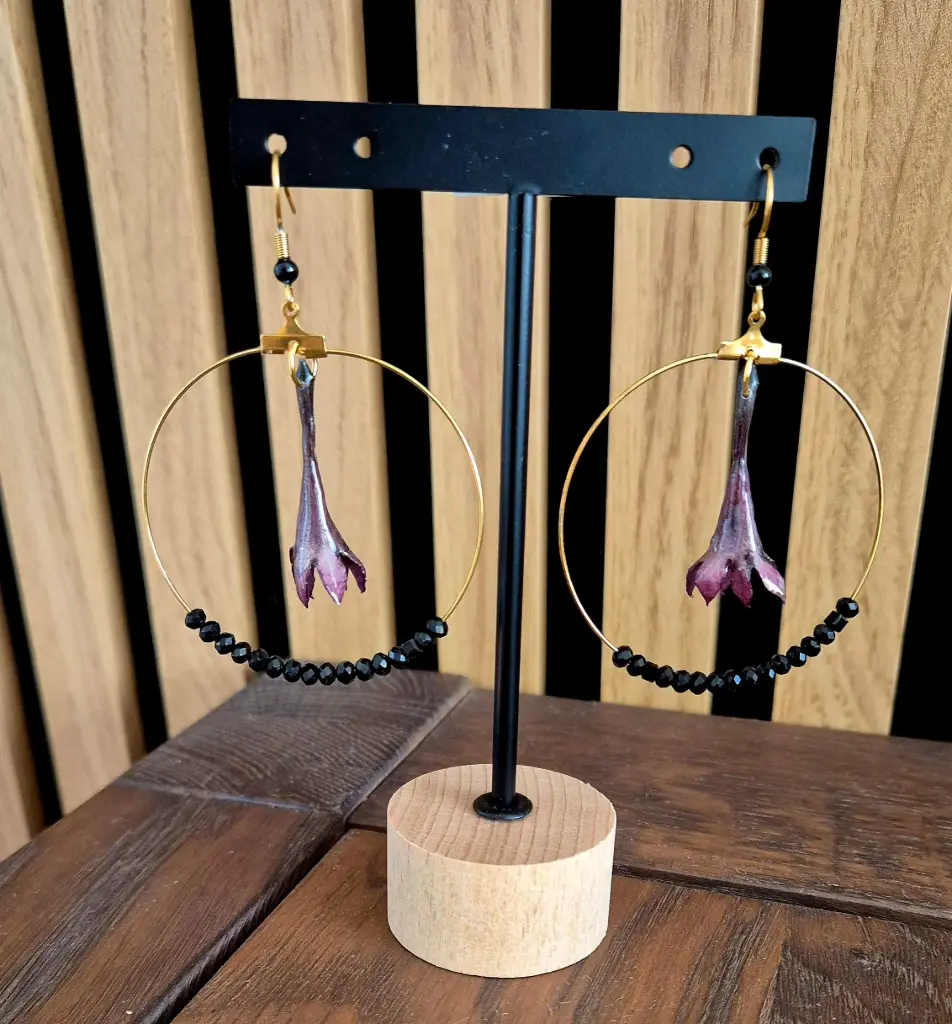 Boucles d’oreilles créoles “Fleur de Minuit”