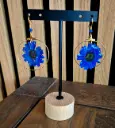 Boucles d’oreilles “Bleuet Saphir” 