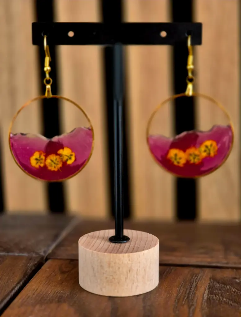 Boucles d’oreilles “Soleil Grenadine”   