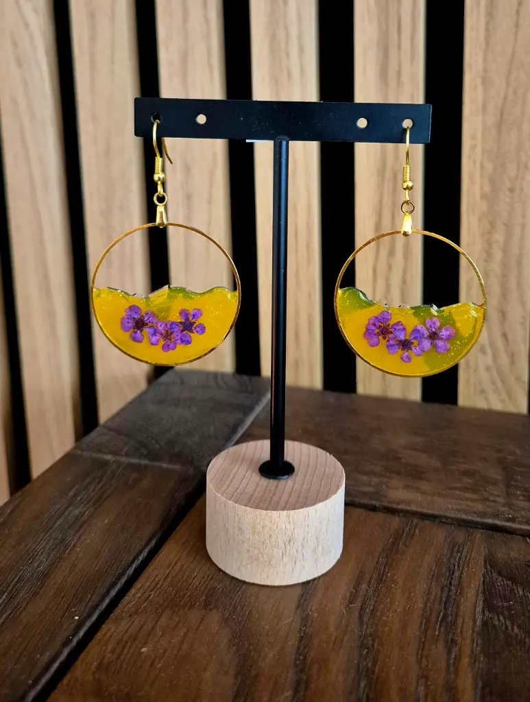 Boucles d’oreilles “Limoncello Violet”    