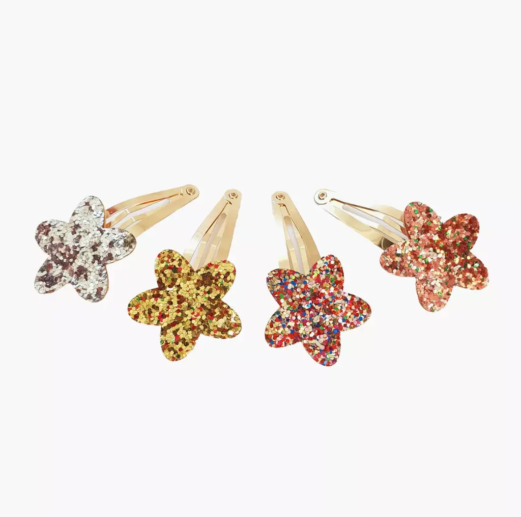 Une paire de Barrette étoiles paillettes (Argentées)