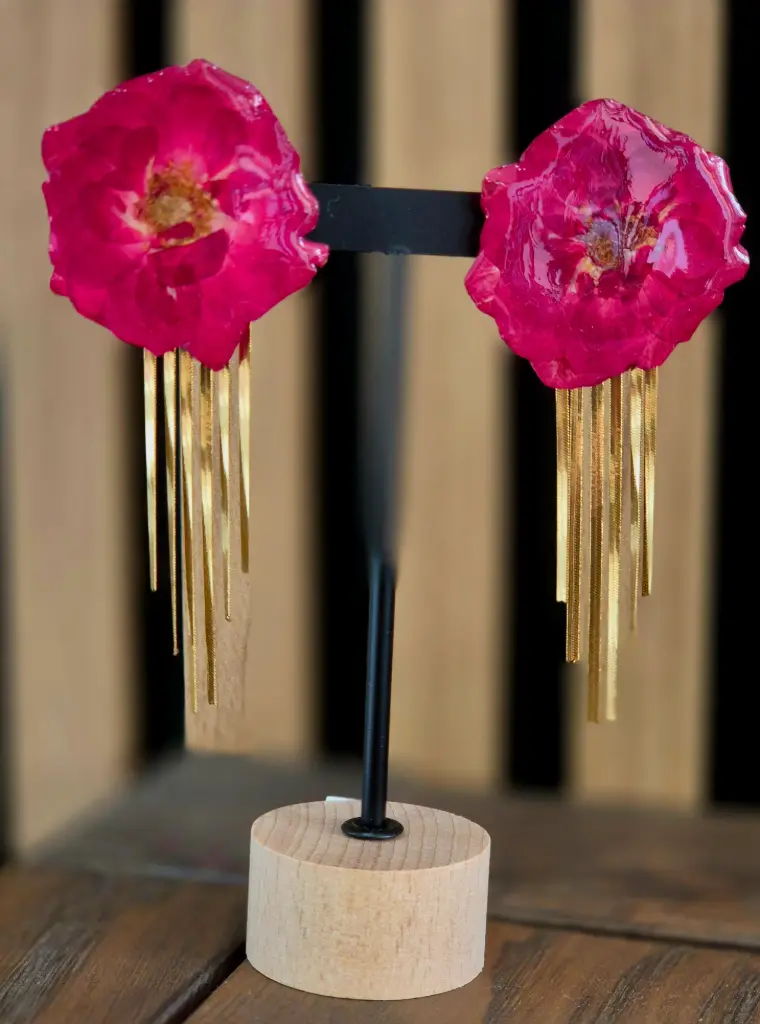 Boucles d'oreilles "Rouge cascade"    