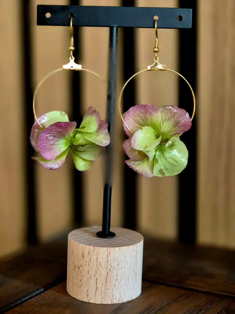 Boucles d’oreilles “Hortensia Bohème”