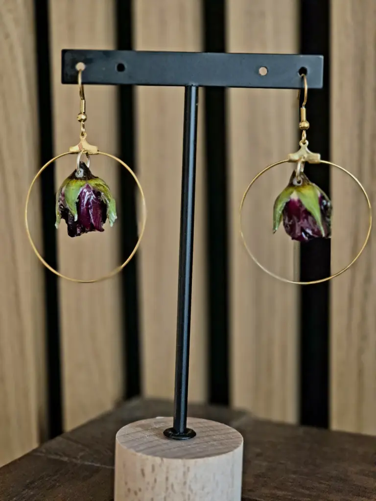 Boucles d’oreilles “Rose Nocturne”