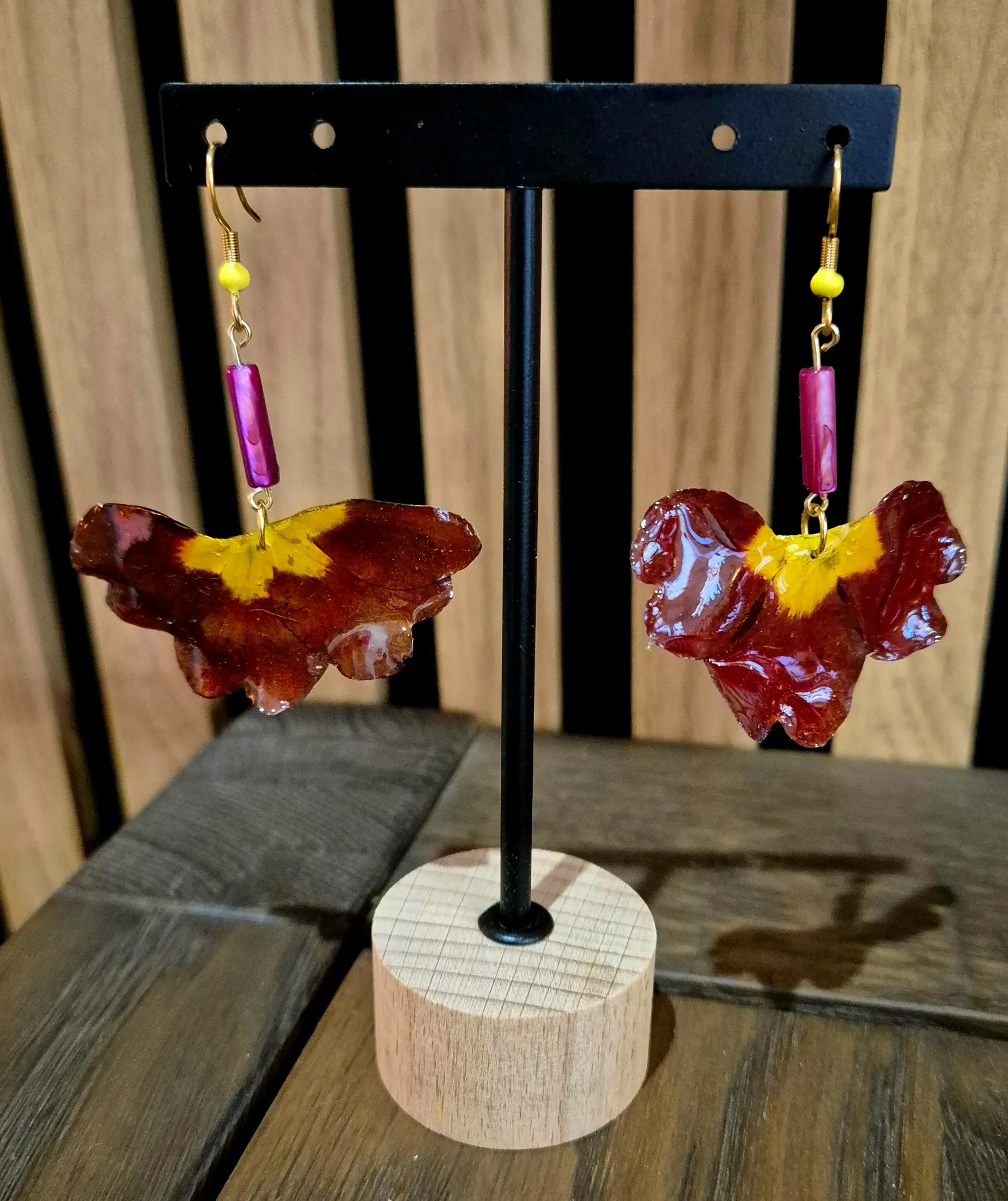 Boucles d'oreilles "Aurore Carmin"    