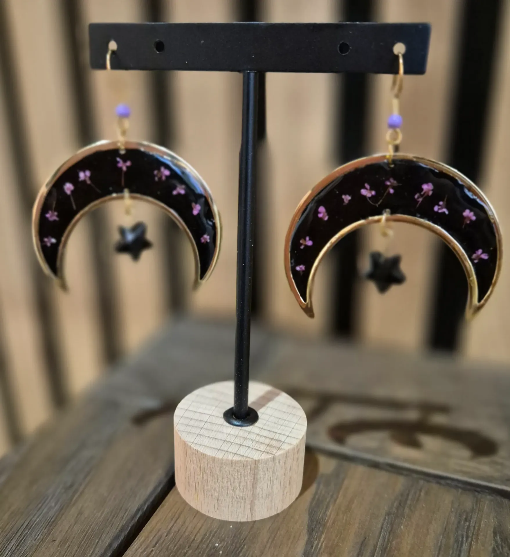 Boucles d'oreilles "Lune Nocturne"    