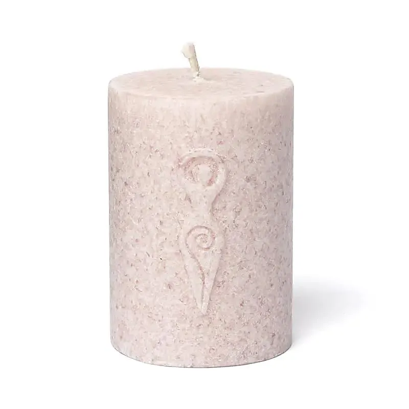Bougie votive relief Déesse stéarine rose doux