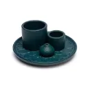 Porte palo santo, smudge & encens – Céramique couleur pétrole