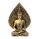 Statue Bouddha en méditation – Feuille de Bodhi dorée