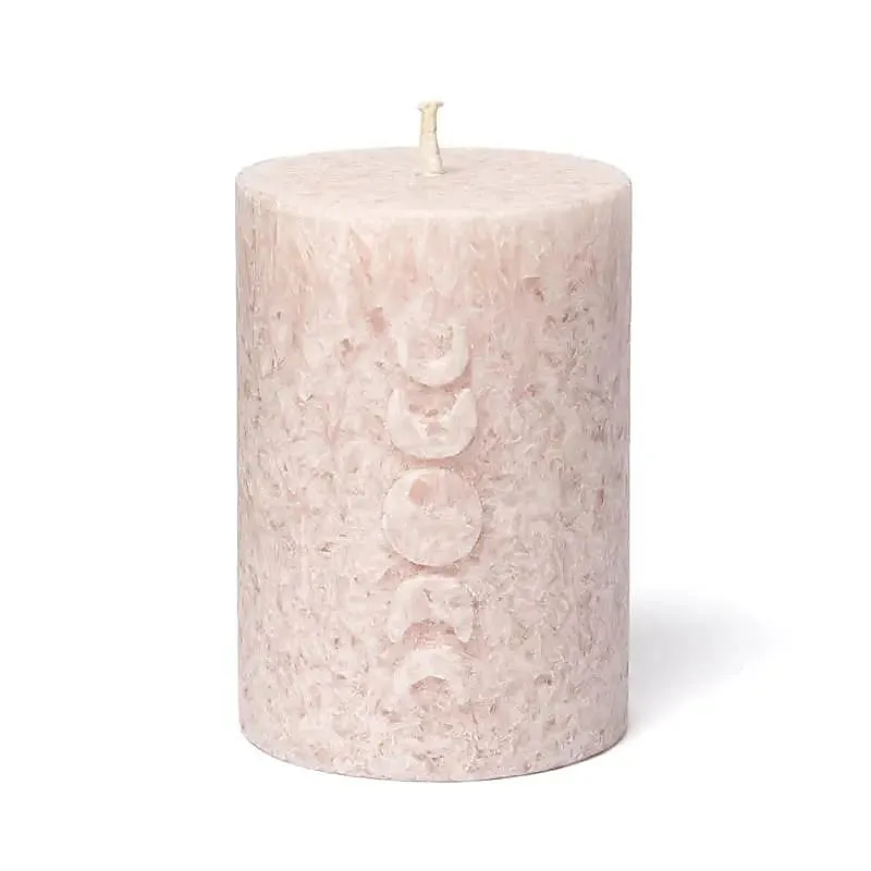 Bougie votive Phases de Lune – Stéarine rose doux