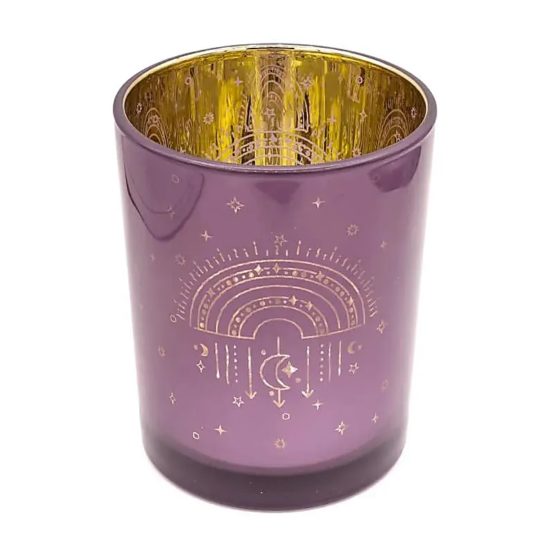 Photophore Arc-en-ciel doré – verre métallisé