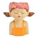 Pot de fleurs visage fille en grès