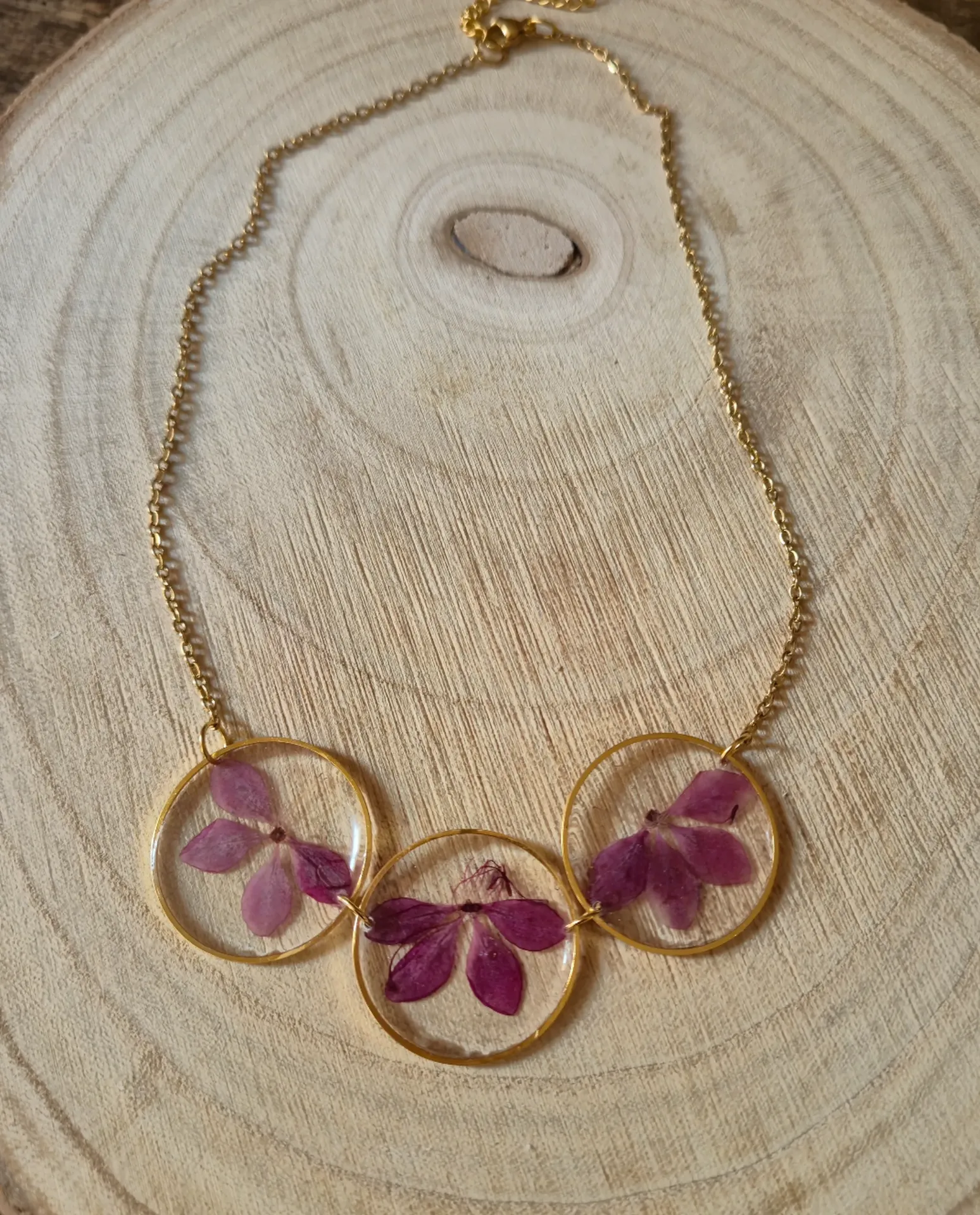 Collier Trio Fuchsia