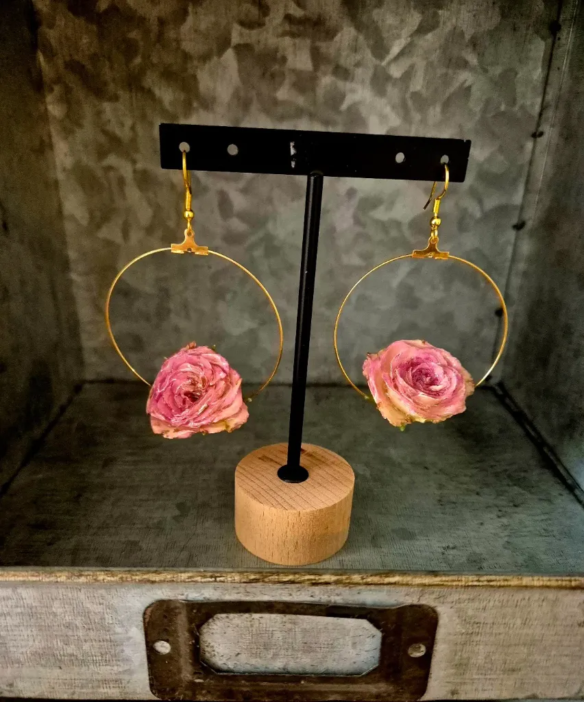 Boucles d'oreilles "Créole Rosy"