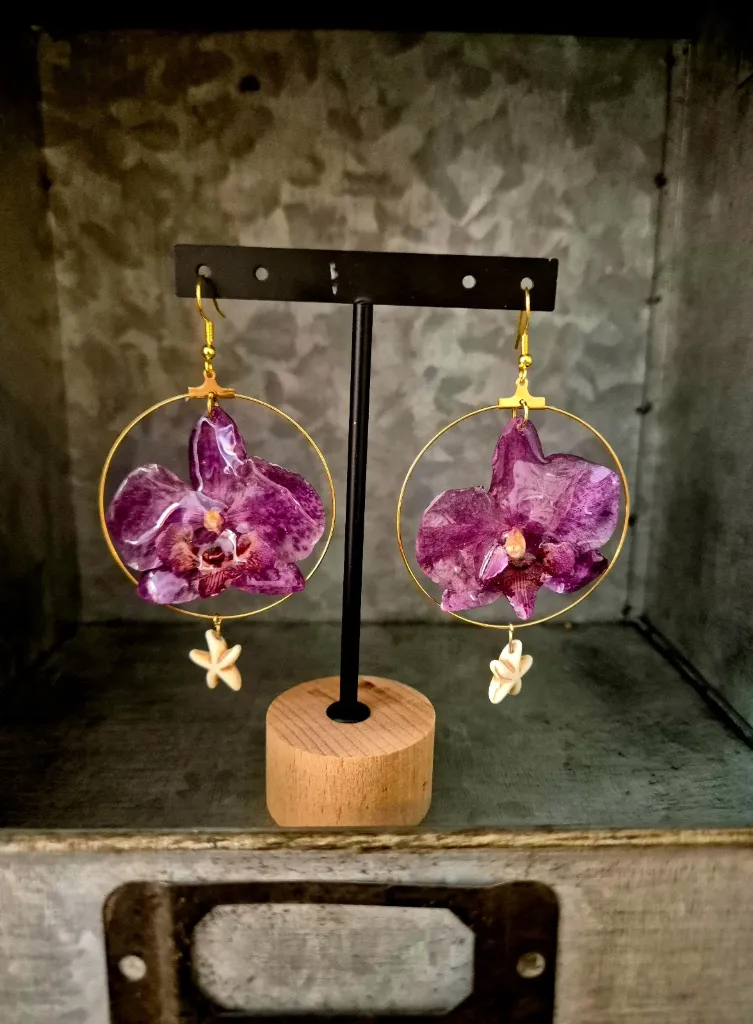Boucles d'oreilles “Orchid Statement”