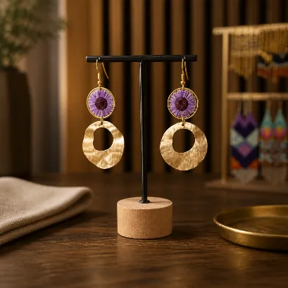 Boucles d'Oreilles « Prune Astrale »