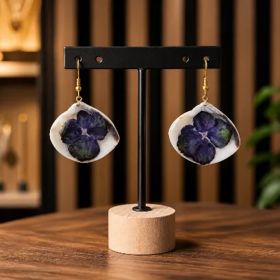 Boucles d'Oreilles « Minuit Prune »