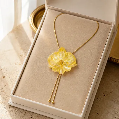 Collier Coulissant « Ambre Capucine »