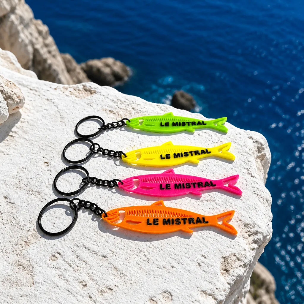Porte-clés Sardine "Le Mistral" – Made Marseille (Rose)