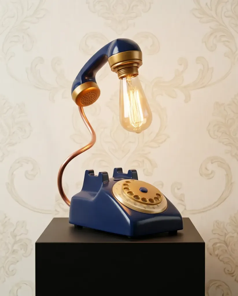 Lampe Téléphone Vintage Bleu Nuit