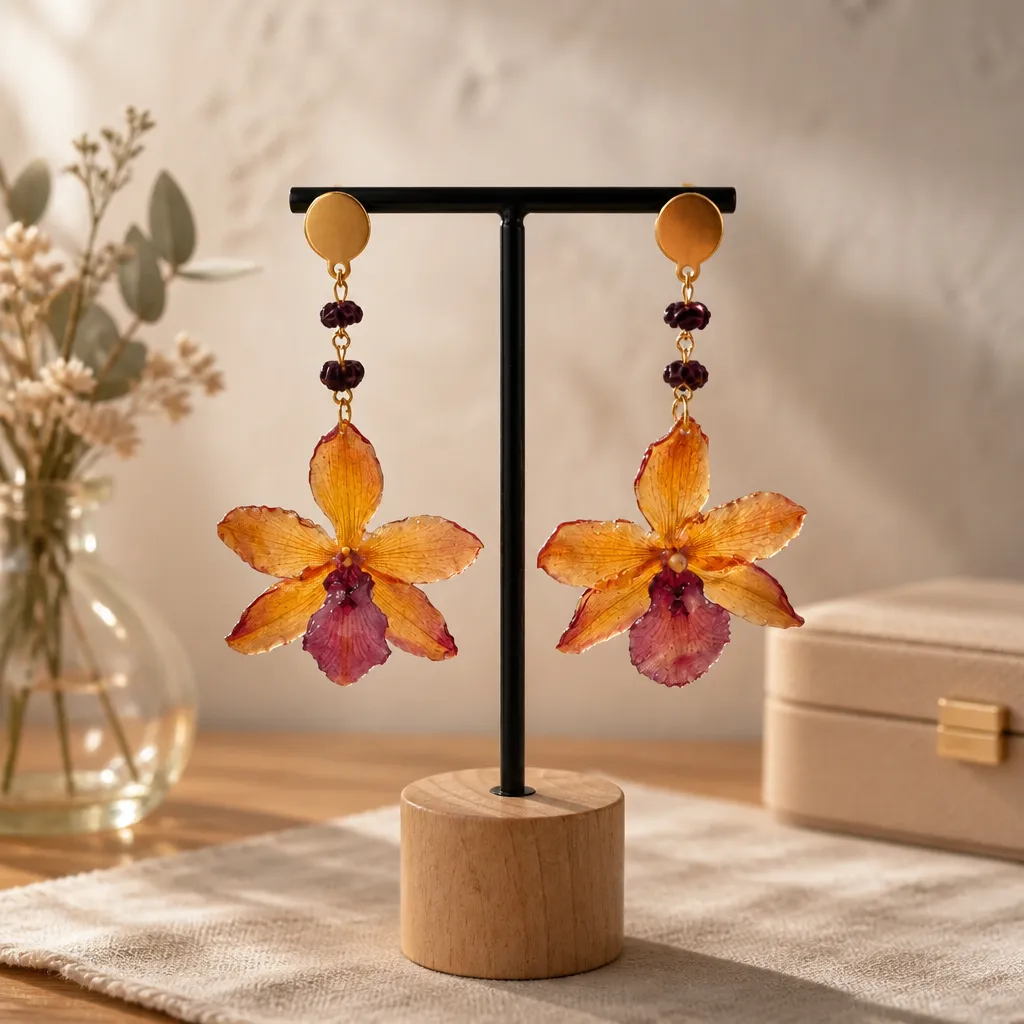Boucles d'oreilles "Ambre Capucine"
