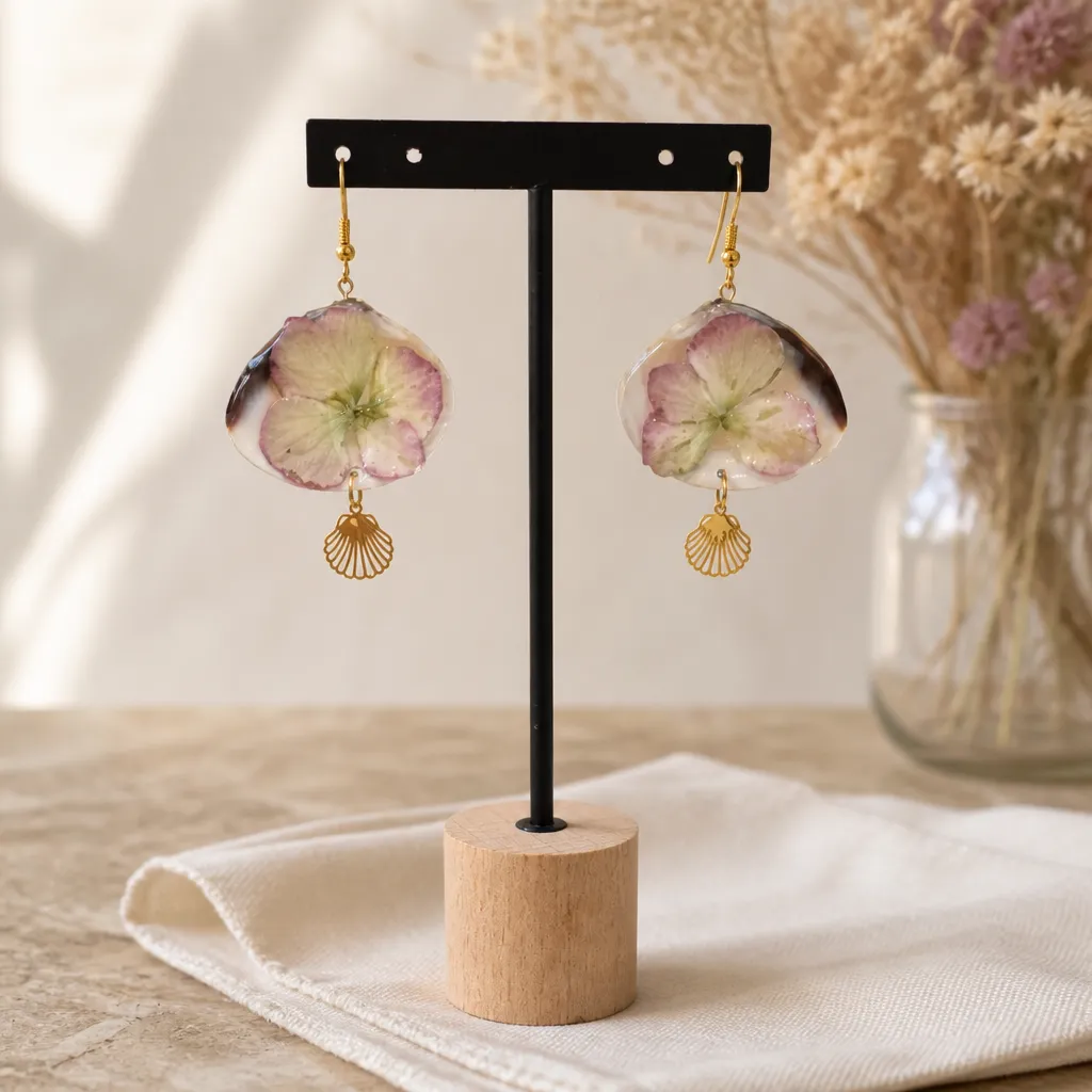 Boucles d'oreilles "Nacre Rosée"