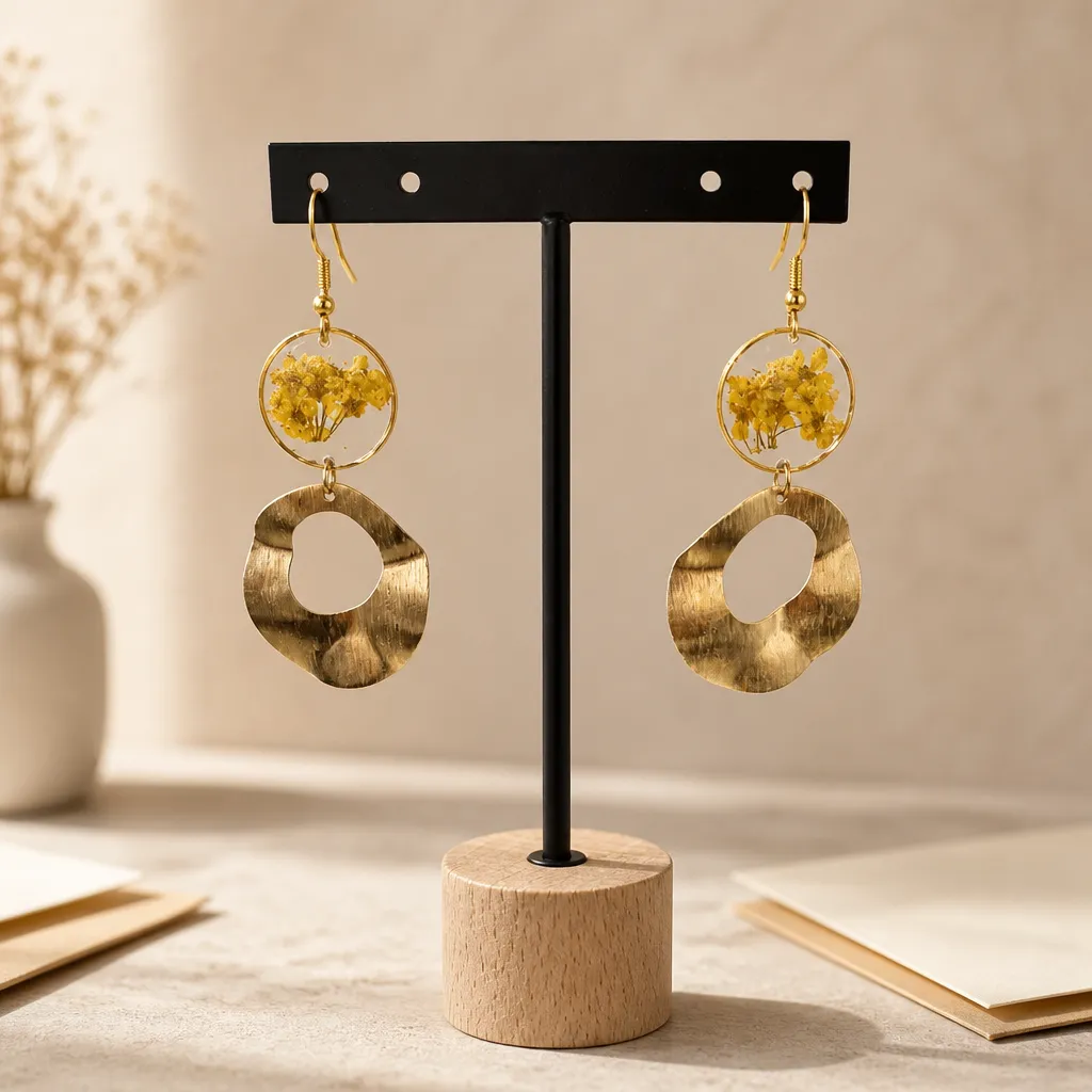Boucles d'oreilles "Éclat Safrané"