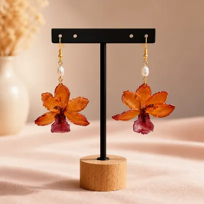 Boucles d'oreilles « Orchidée d'Automne »