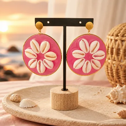 Boucles d’oreilles "Écume Rose"