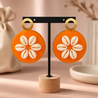 Boucles d’oreilles Soleil Corail
