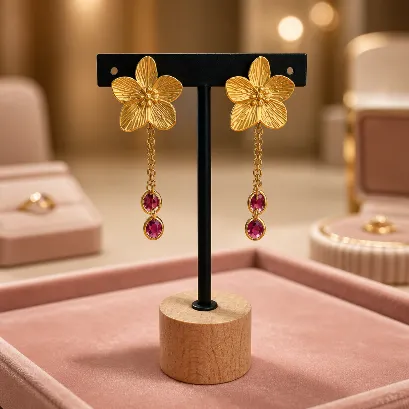 Boucles d'oreilles Rubis d'Or