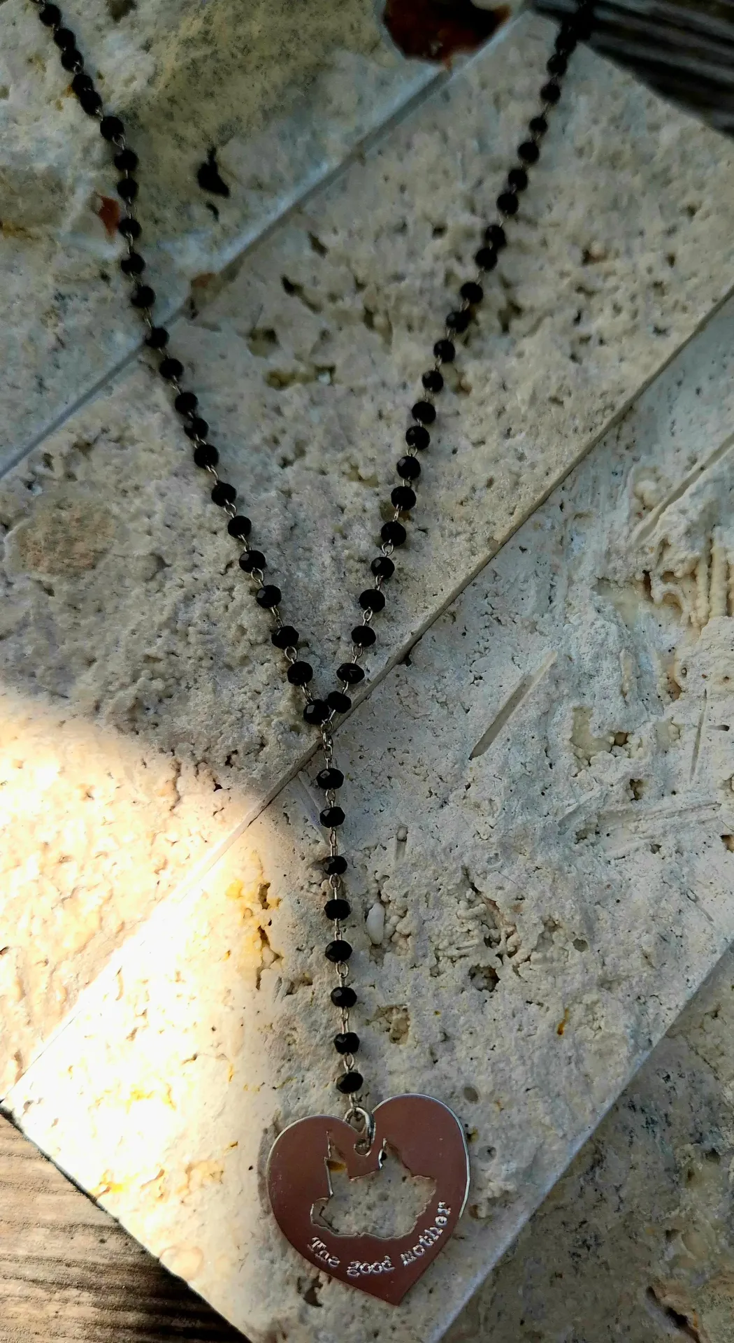 Collier chapelet "THE GOOD MOTHER" (Plaqué Argent)