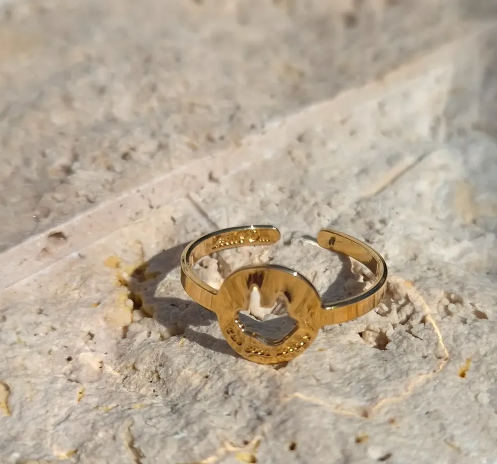 Bague ronde "THE GOOD MOTHER" (Plaqué Or)
