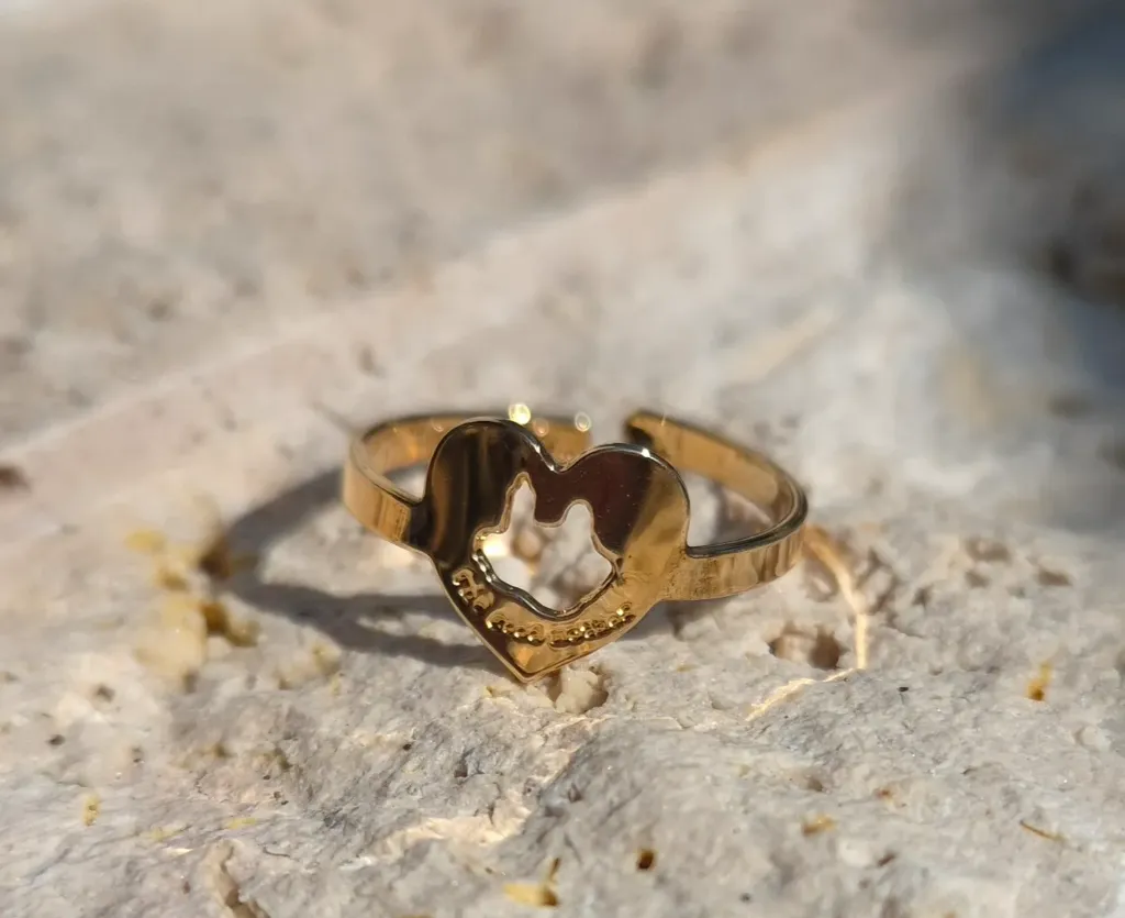 Bague coeur "THE GOOD MOTHER" (Plaqué Or)