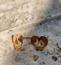 Boucles d'oreilles puce coeur "THE GOOD MOTHER"