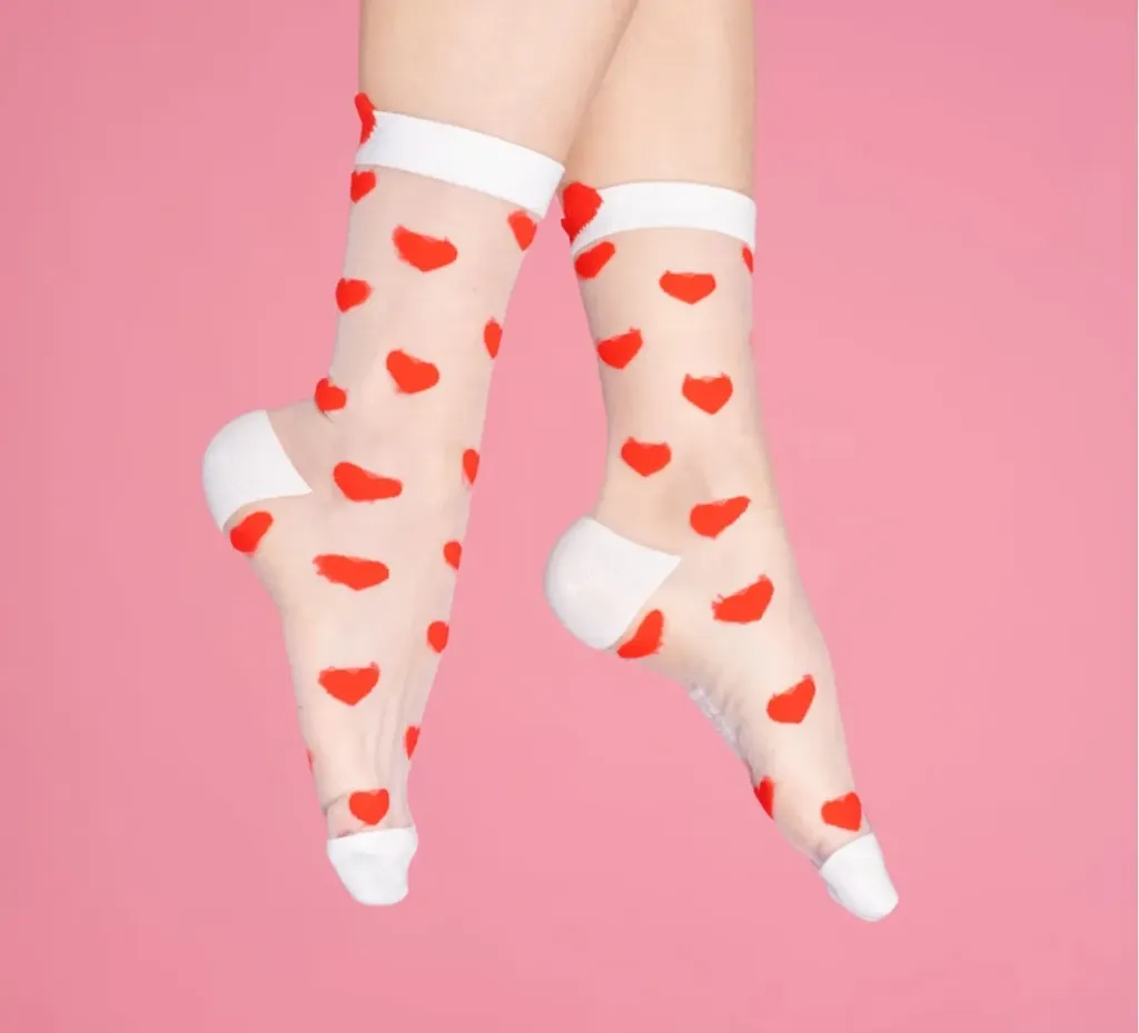 Chaussettes transparentes Coeur