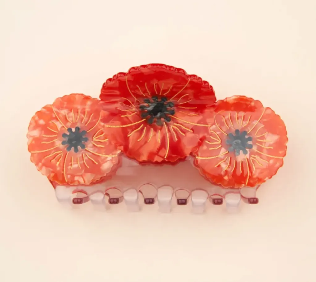 Pince à cheveux XL Coquelicots